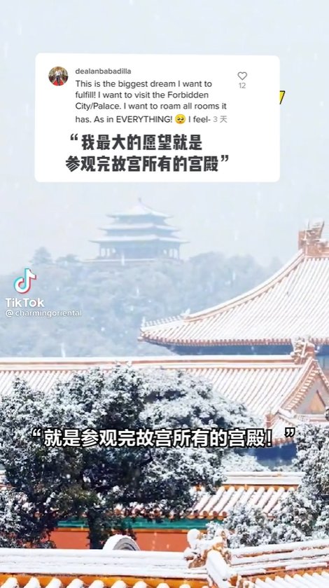 tiktok|故宫雪景有多美？TikTok网友：做梦都想去的地方！