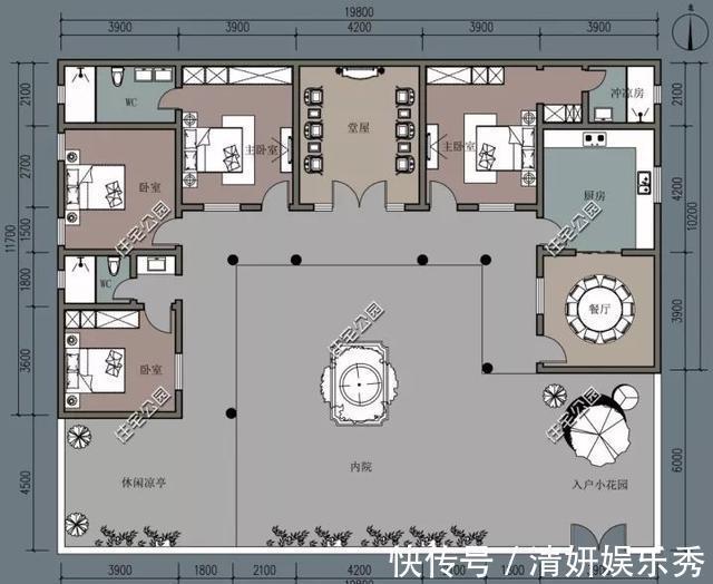 平面|2021年农村建房子，推荐这15套中式小院，造价便宜还实用