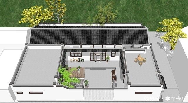 小植物|一层三合院设计，小院+露台，还设有阳光房，真是太会生活了！