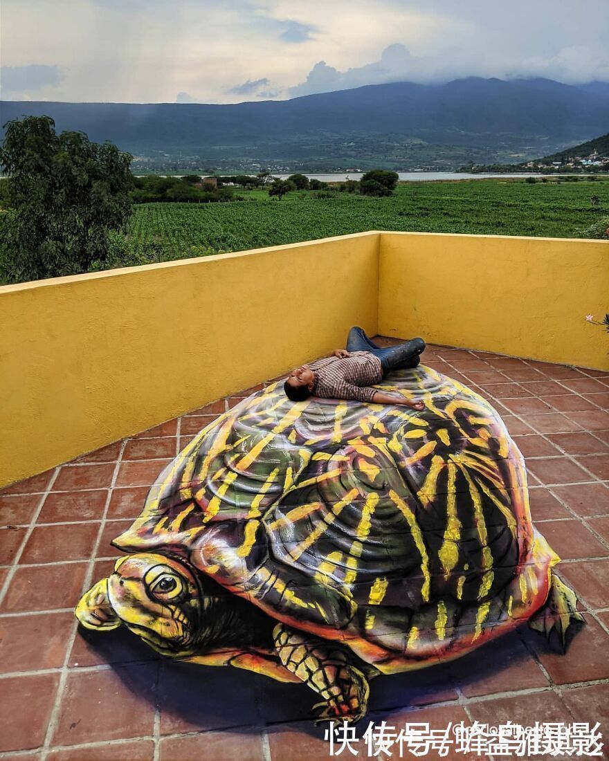 街头艺术|墨西哥版“神笔马良”!考古学家变3D画家,这些街头涂鸦帅爆了