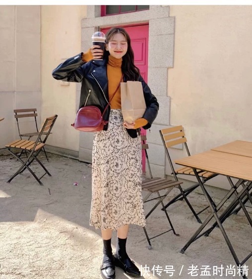 牛仔裤|皮衣外套配裙子裤子都时髦,复古还带点高级感