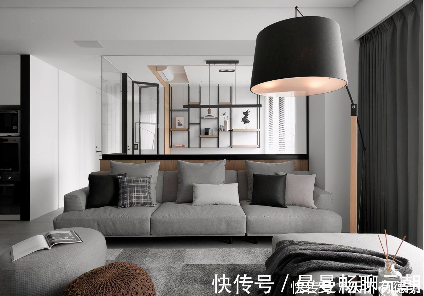 搭配|现代标准空间,灰度空间搭配清玻墙面,令人意犹未竟的性冷淡风