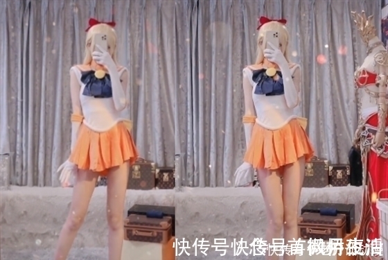 野美奈子|腐团儿COS美少女战士,小手勾人一挥,超短裙挂肚子上了?