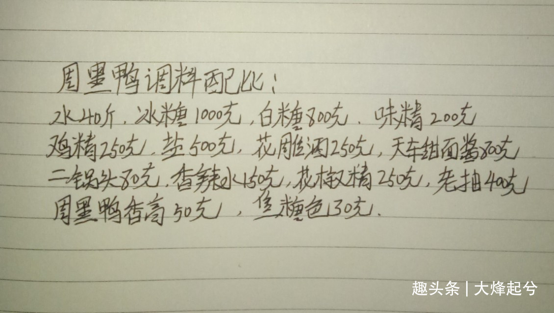 价值千金的周黑鸭全部配方，不看就是你的损失！