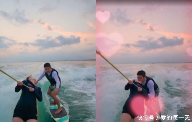 网友偶遇霍思燕杜江冲浪,嗯哼赤脚玩,粉丝被问小女孩说“三不”