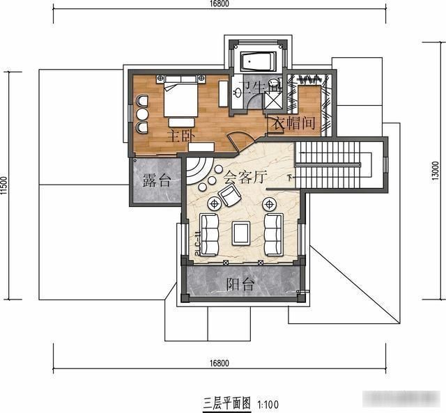 卧室|三层农村自建房户型图设计，带车库，一层带多少间卧室才算合适