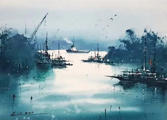 彩色调@极具美感的蓝绿水彩色调,如此画面,令人爱不舍手