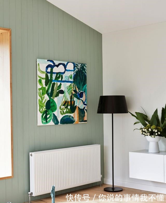 现代|幸福的四口之家，一扇生动记录风景的窗，草绿色的客厅，人人羡慕！