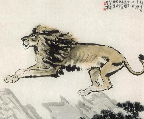 向着胜利前进|徐悲鸿画的狮子，又瘦又挫却价值6000万，了解创作背景值得