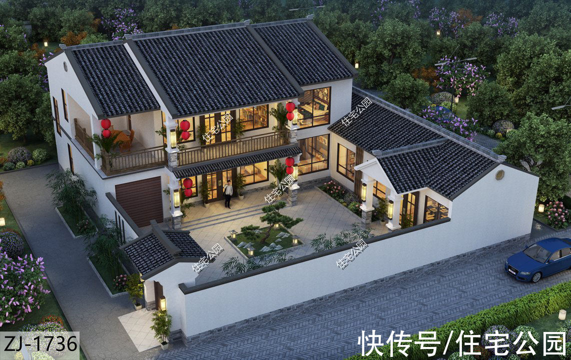 中式合院|20×10米农村中式合院，颜值杠杠的，建一栋出来面子十足