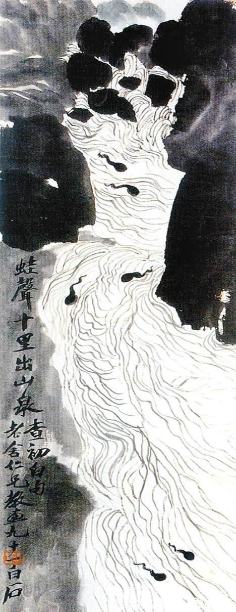 绘画|齐白石送给弟子的一幅画,10只蝌蚪隐藏宝藏,送给懂画的人