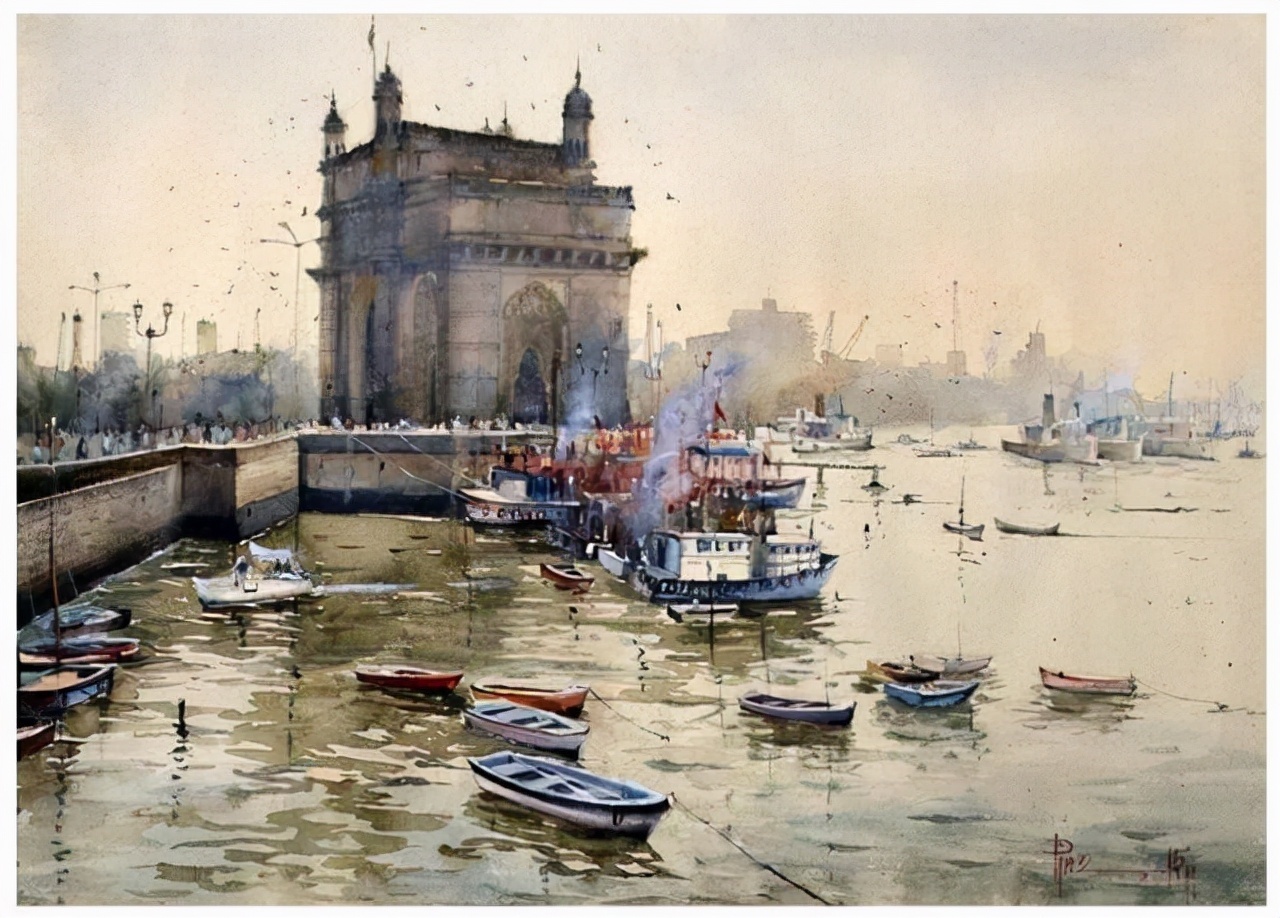 作品$艺术家Pintu sengupta 清新的水彩作品欣赏