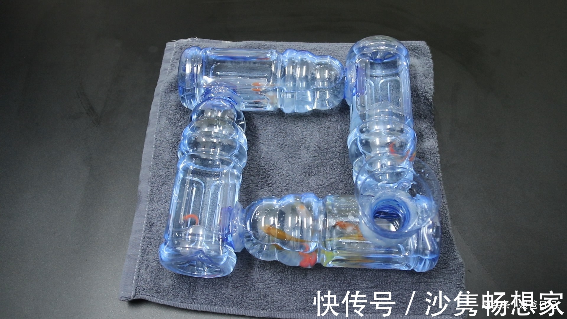 小鱼缸|用5个塑料瓶制作一个四方形的小鱼缸,这个废品利用,太棒了