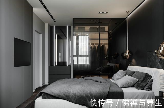 餐厨|现代两居，仅以黑灰两色，就打造出十足的高级感！