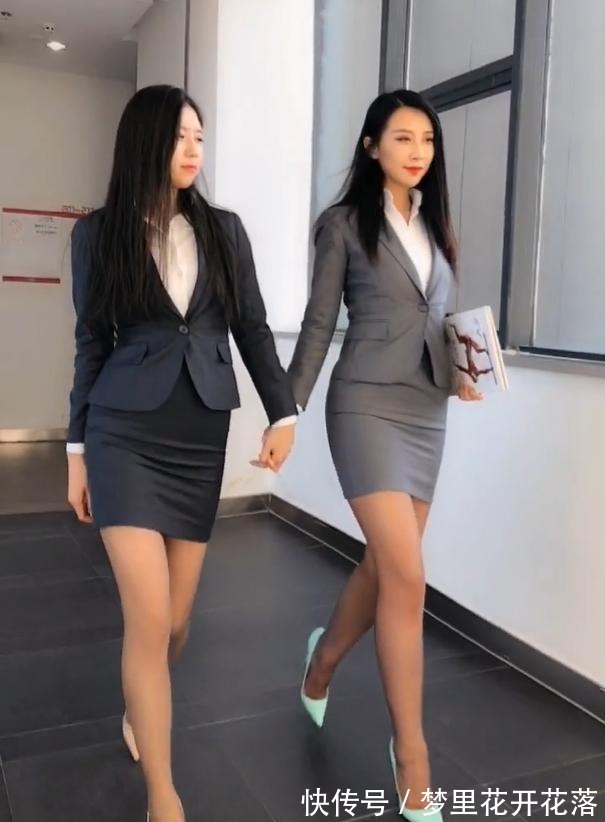 包臀裙|白领职业装,一对闺蜜穿出了时尚感