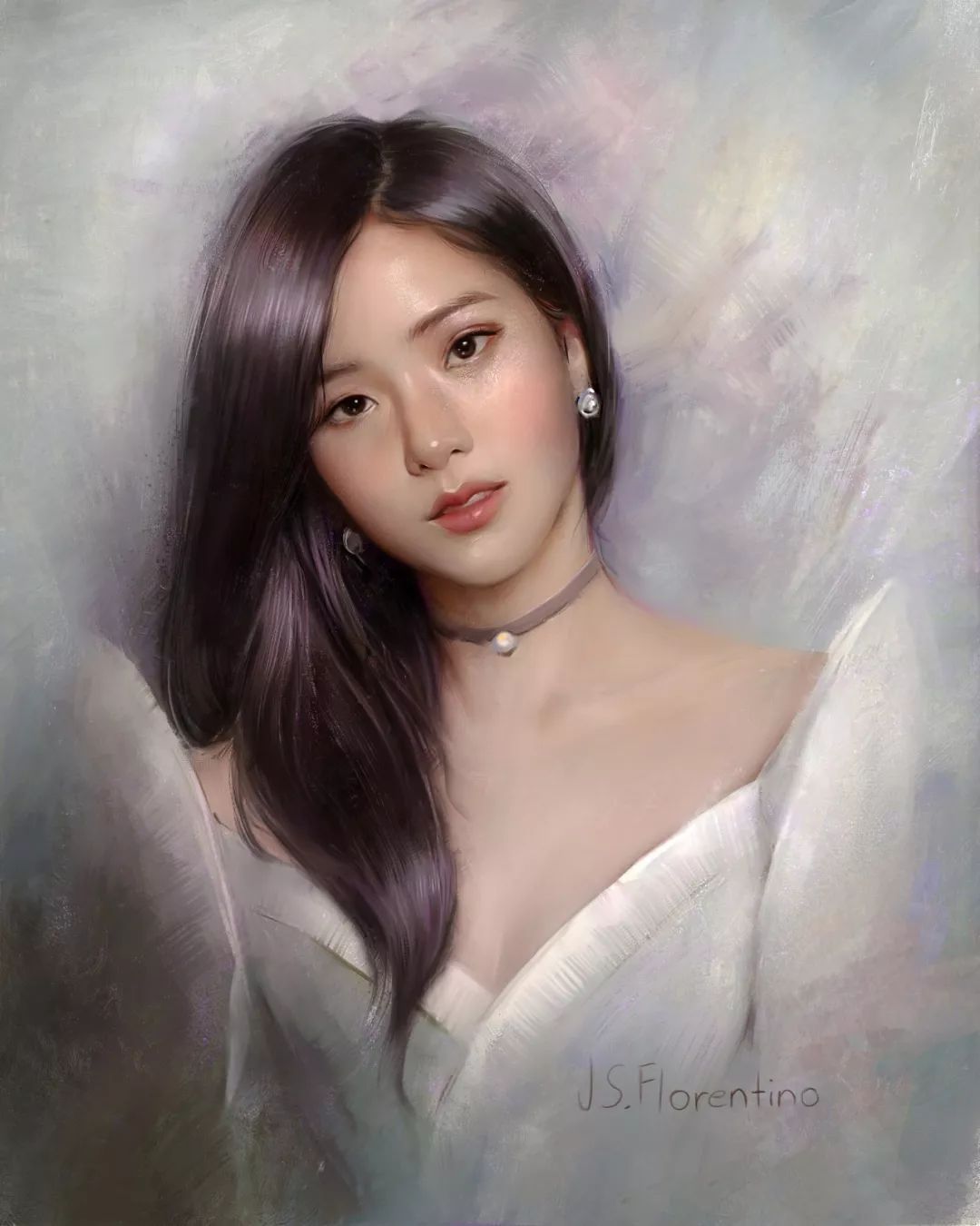 暗部$这三位艺术家的画中女子,楚楚动人,美若天仙