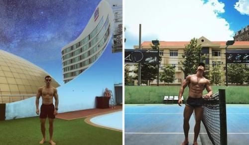 八块腹肌|爱机车的健身达人，用冰块盒般的八块腹肌和饱满的胸肌吸粉！