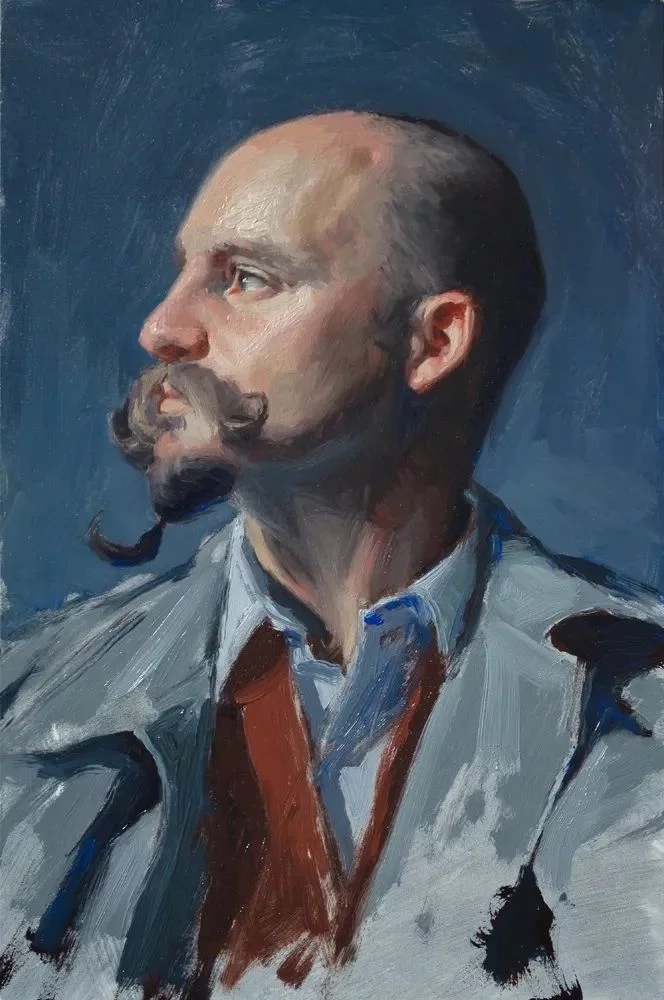 油画#每一幅肖像油画中,凯西·查尔兹都努力捕捉到人类形态的美