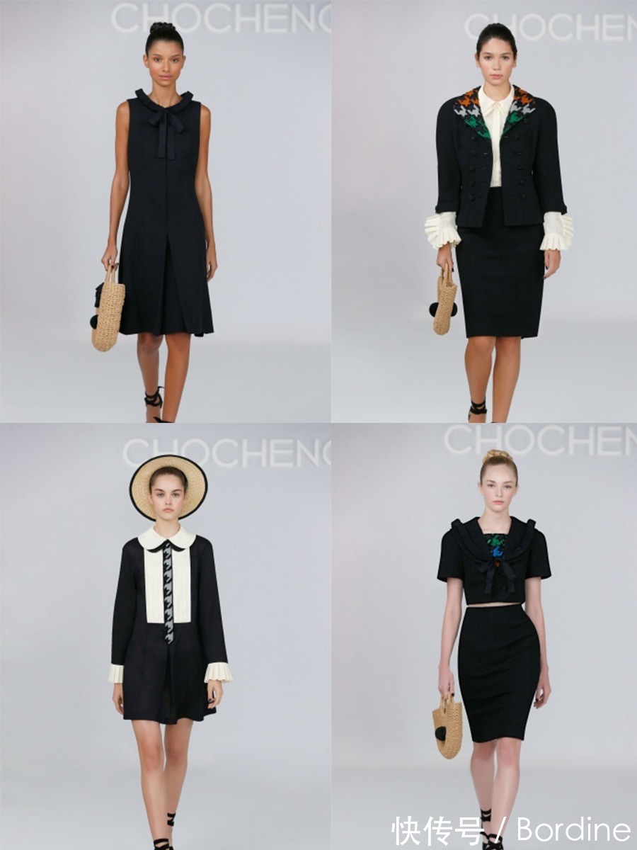 黑边|Chocheng 2021春夏,黑边帽的搭配,在黑白造型中比较吸睛