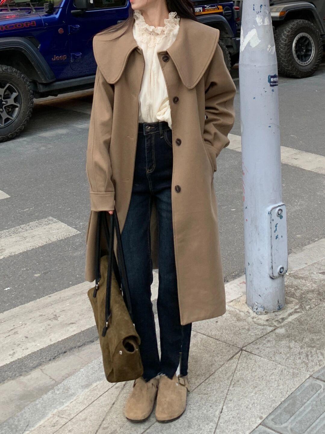 毛呢|冬天想要穿出高级感?一定要试一试灰色和粉色的搭配,高级又时尚!