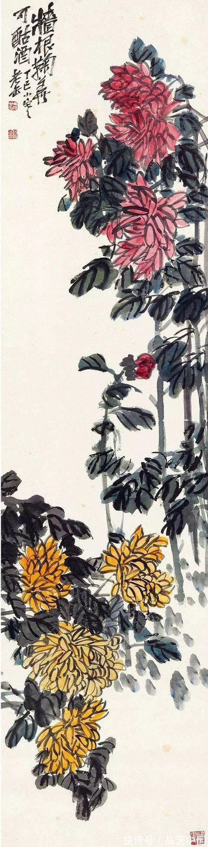 绘画&吴昌硕作画,处处都是书法