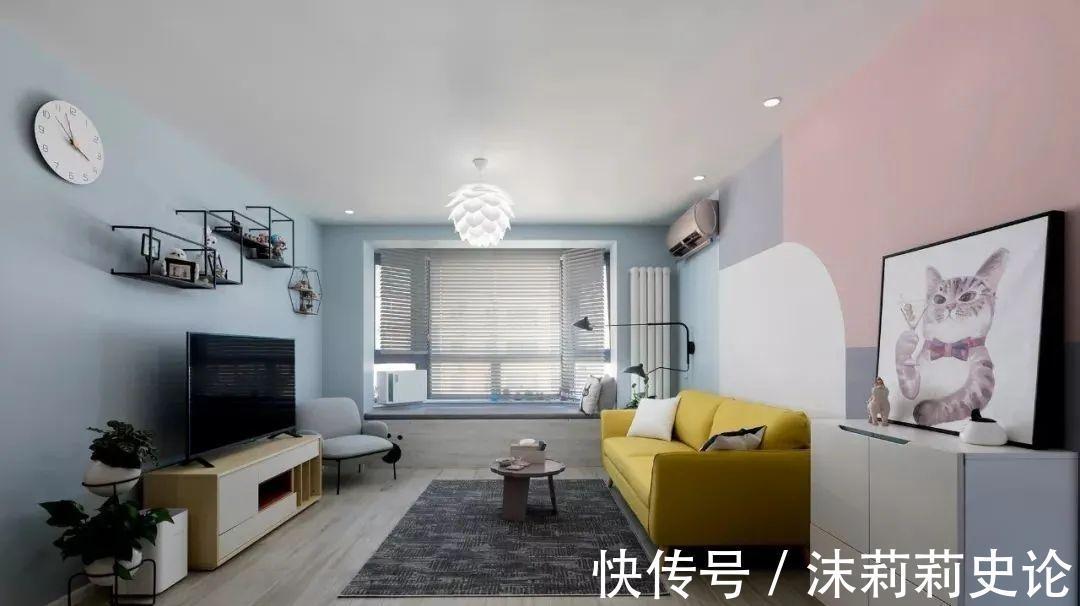 中性色|原来墙面现在流行几何拼色装,层次感明显,也增添了趣味性!