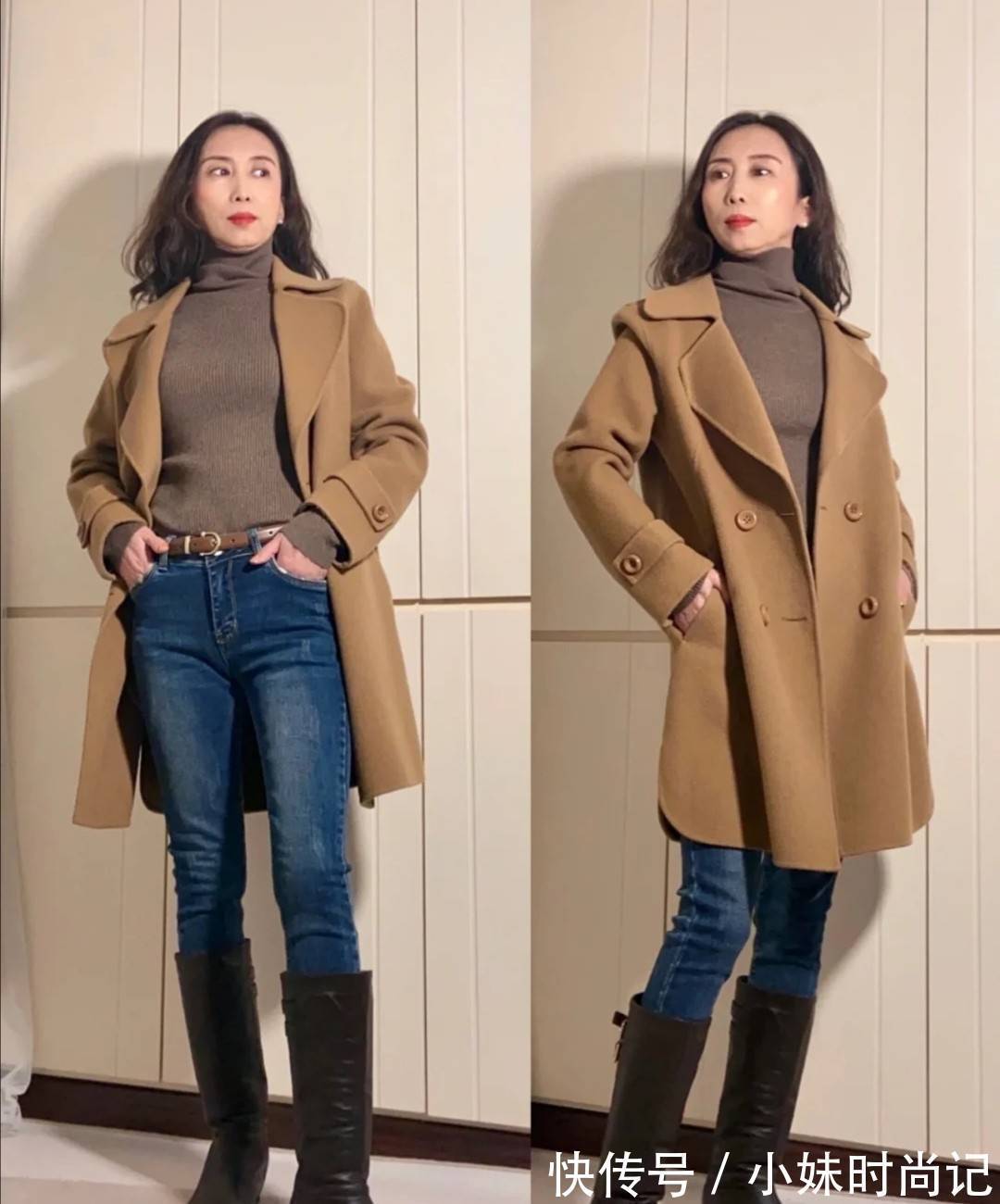 色系 50多岁的女人这样打扮,看着真有气质!穿这3种外套保暖时尚