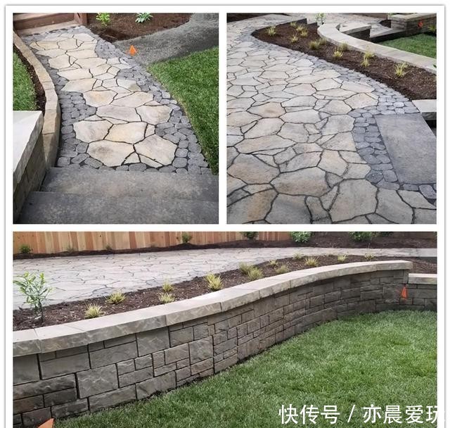 台阶|铺石板路砌台阶,荒芜庭院经过10天改造,一半花园一半休闲