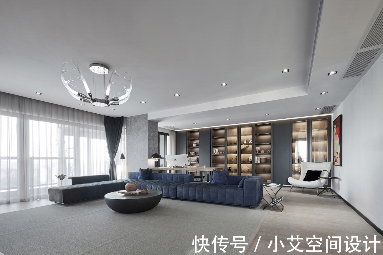 黑白灰|365㎡软装设计,黑白灰练成一首冷峻又炙热的诗!