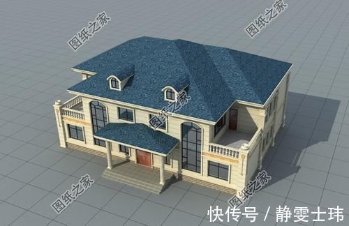 别墅|农村两户连体二层别墅,省钱又省力,两家人齐聚一堂