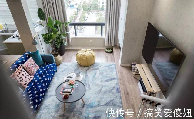 电视柜|85㎡小复式，开放式客餐厨十分敞亮，木凳电视柜个性又可爱