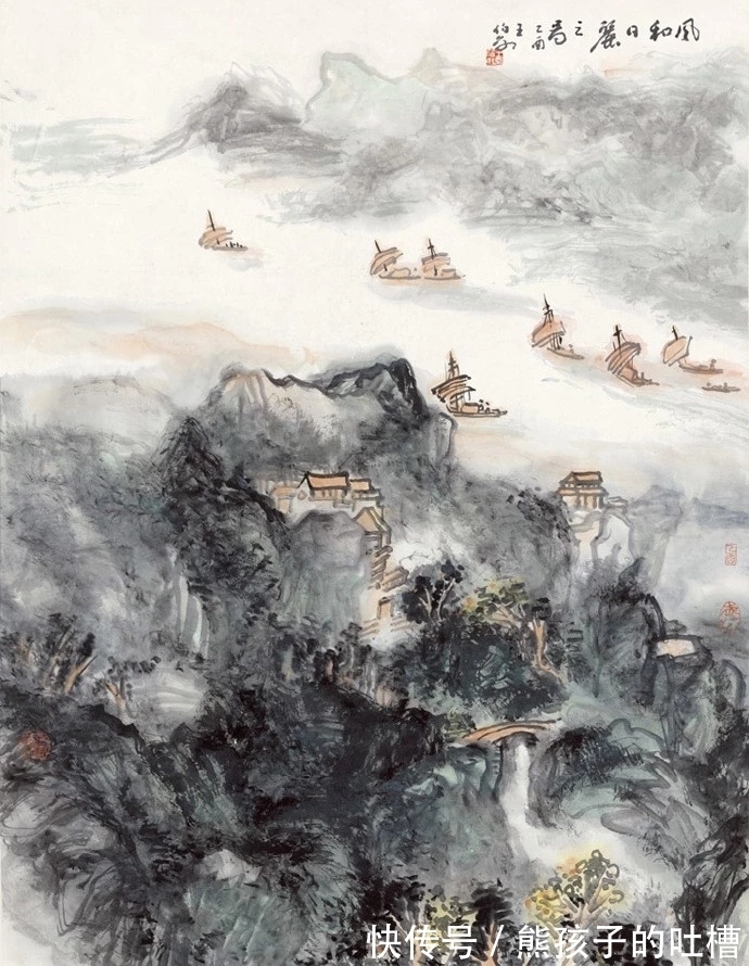 中国美术|他是史论界的泰斗，画画虽然是副业，墨开七色！王伯敏山水画