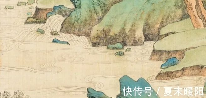 大千#极目苍穹 超以象外：张大千青绿山水杰构《李检法定林萧散图》