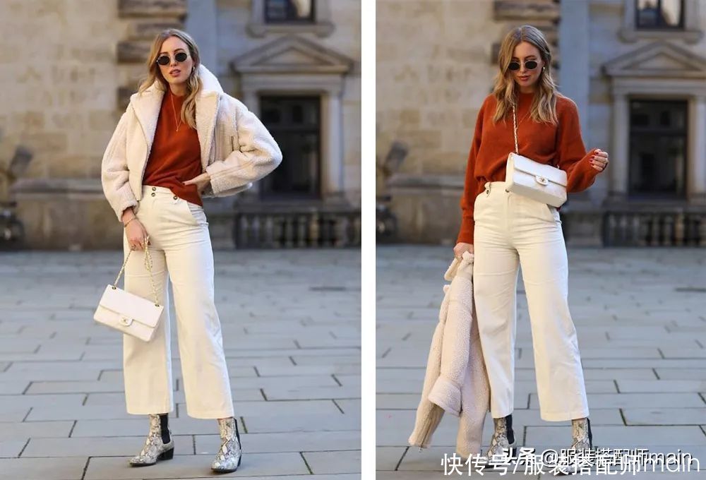 对于爱穿浅色系衣服的我来说，白色阔腿裤时髦是因为这三点