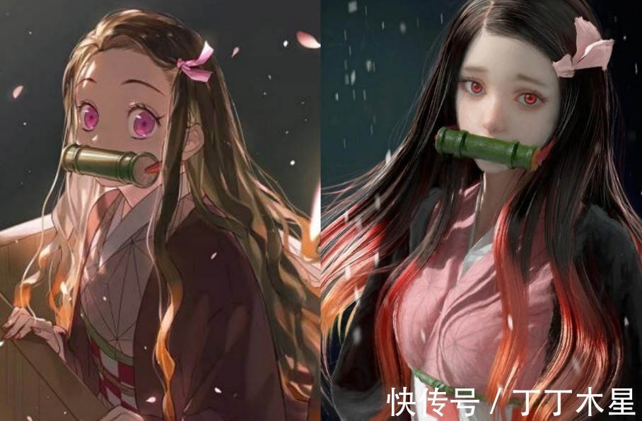 炭之郎|《鬼灭之刃》3D画风版,祢豆子依然美貌,不愧是全村最美的女孩