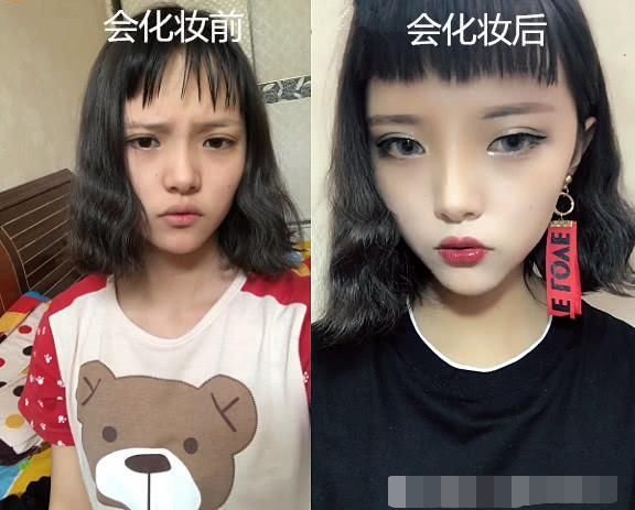 会化妆前VS会化妆后,看到她们的“变化”,小学生姐姐厉害