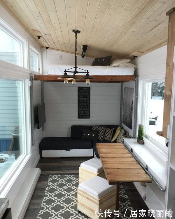 小户型|国外小户型都流行升降床,白天夜晚随意切换功能,一地还能两用!