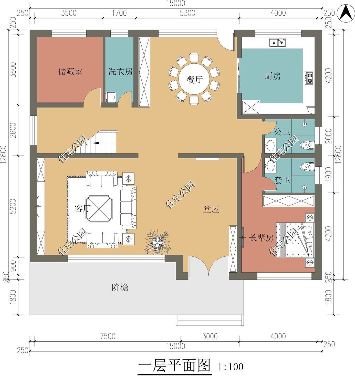 别墅|15×12米现代风三层别墅,挑空客厅配舒适套卧,谁住谁喜欢