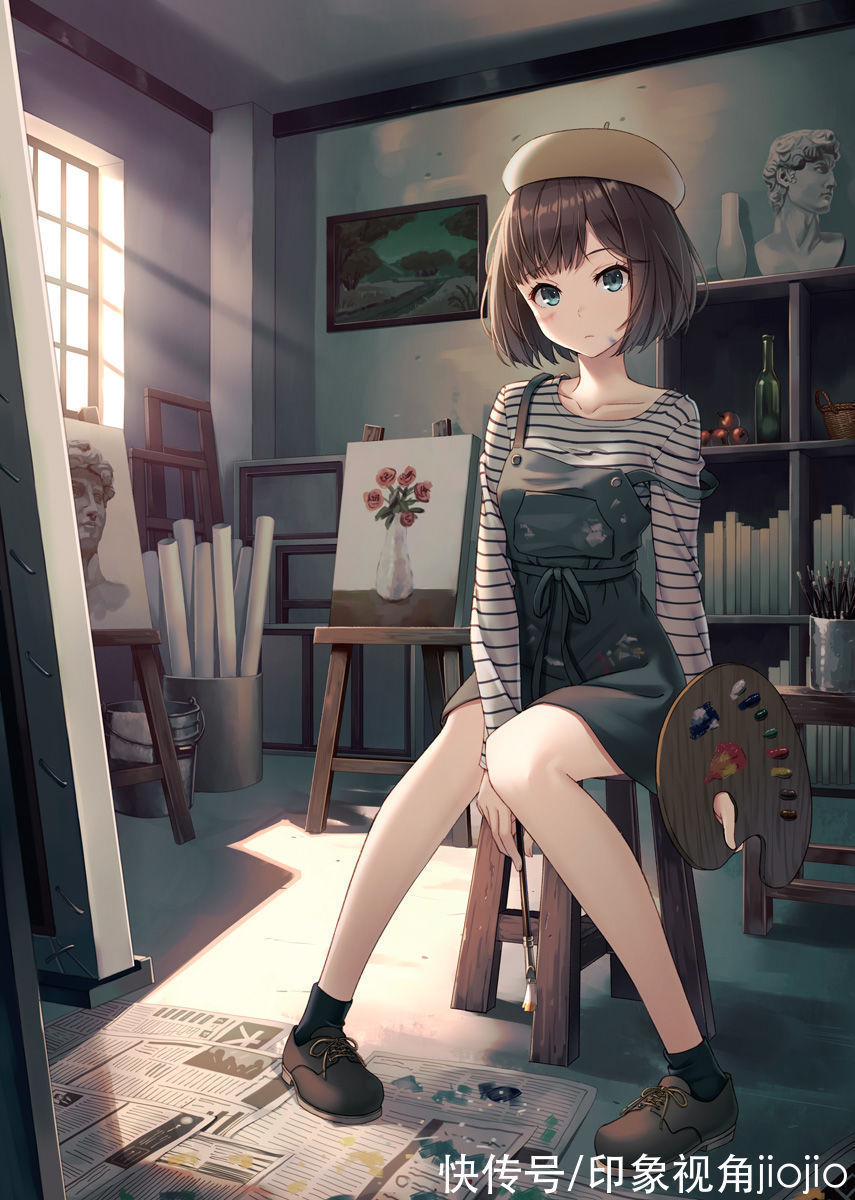 人物$超萌高颜值少女插画,寥寥几笔的线条将人物刻画得生动形象