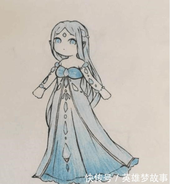 公主|小学生手绘叶罗丽角色，水王子身材比王默好，冰公主的画丑了！