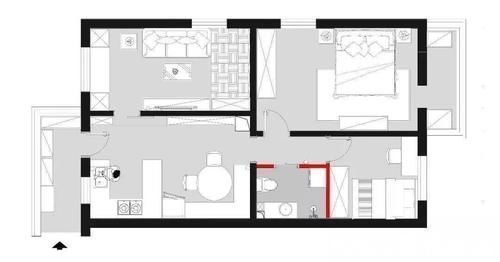 户型图|70㎡塞下三张床,3㎡卫生间照样干湿分离,这个小户型太亮眼!