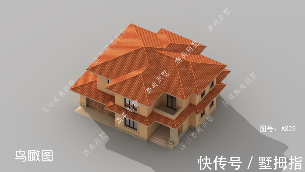 立体感|实用的欧式别墅，造型独特时尚，充满立体感和空间感。