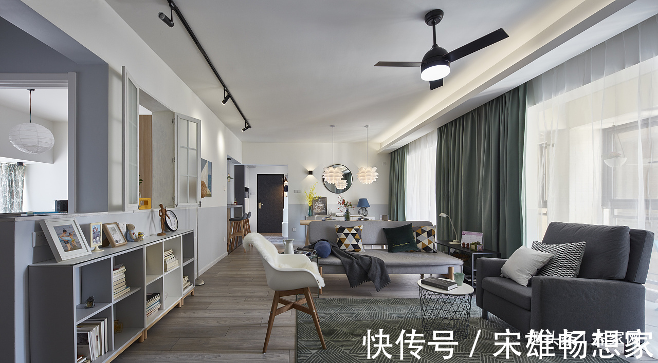 小餐桌|北欧风格三居,玄关全身镜和储物空间,美感与实用的结合!