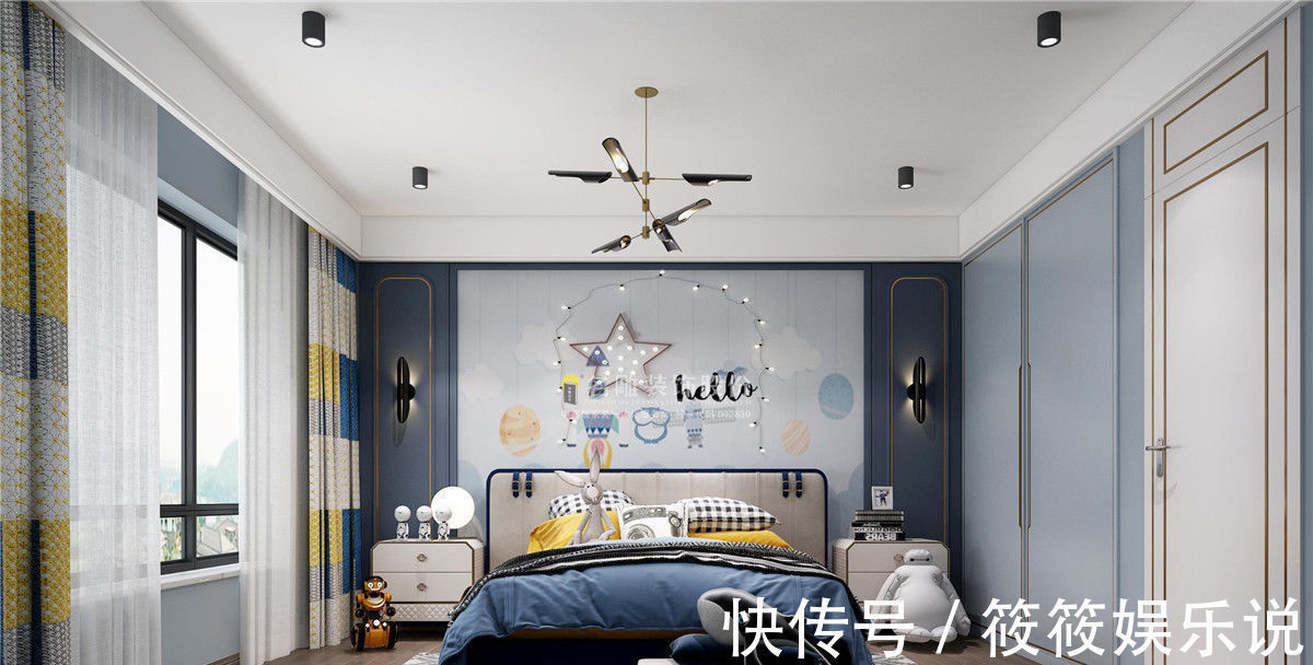 空间|188㎡现代风,设计采用撞色设计,让空间不再寡淡而更有张力