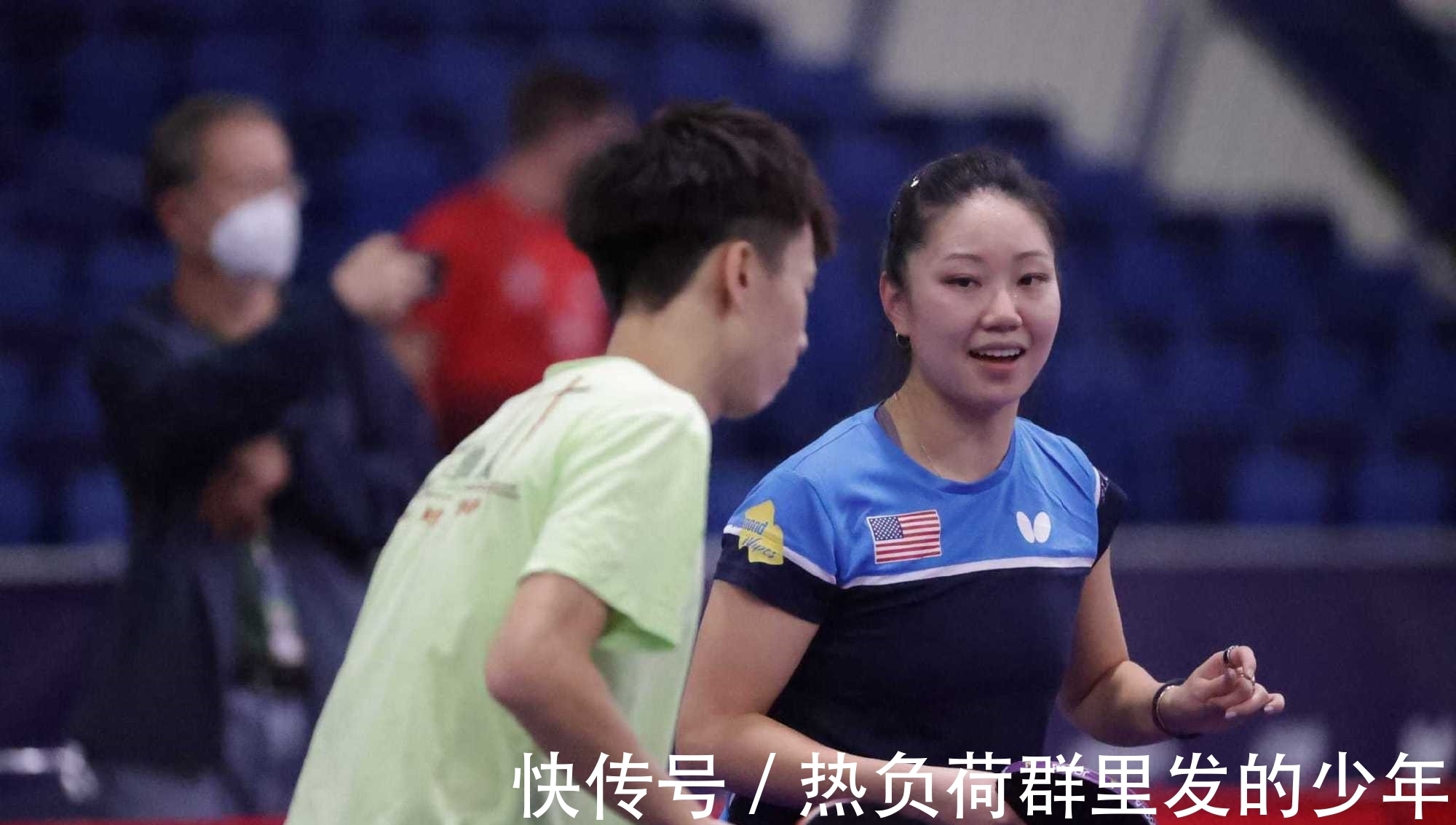 美国队|美国女将搭档中国世界冠军!盯着林高远,笑到合不拢嘴,盼争奖牌