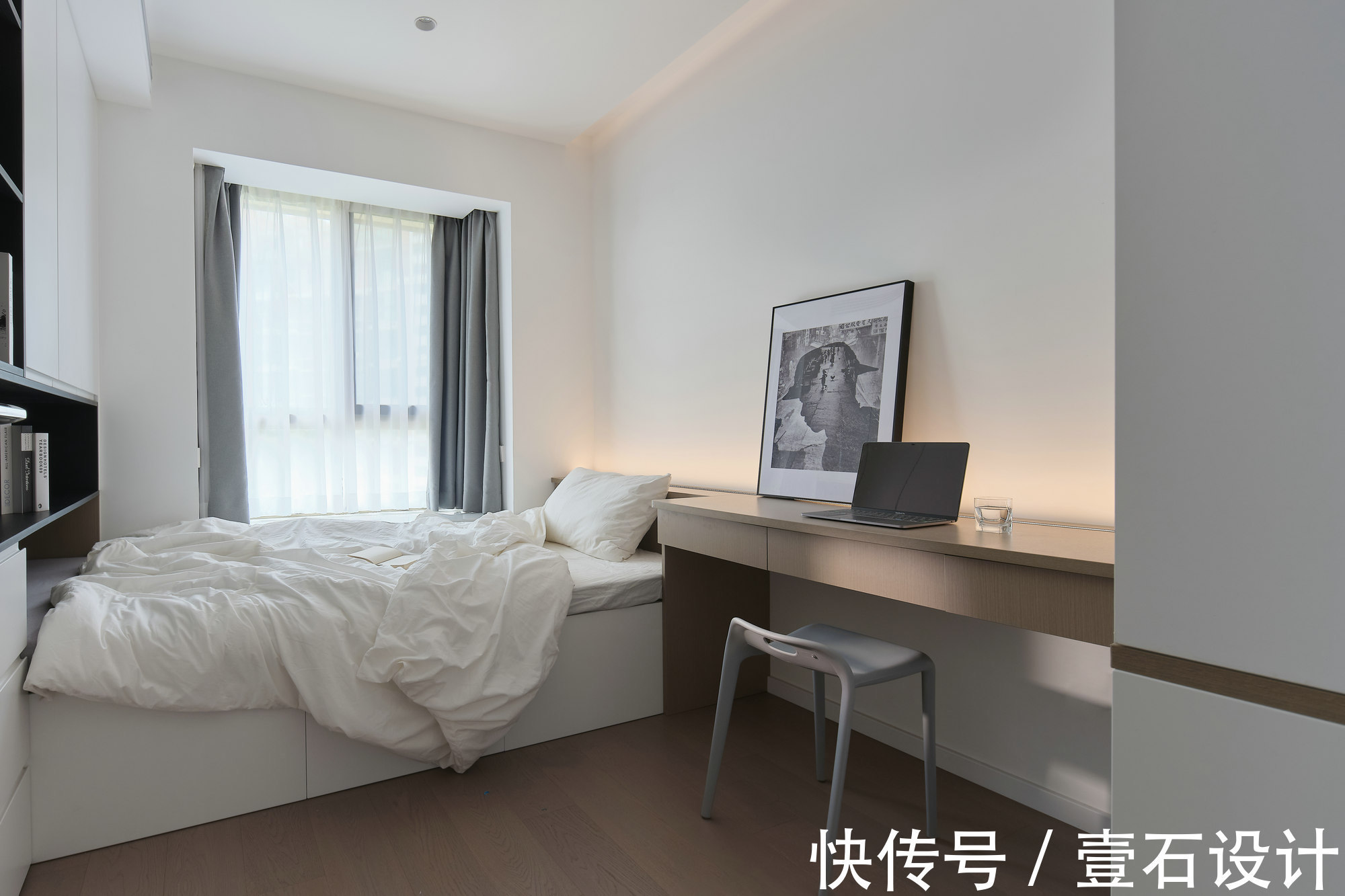 背景墙|129㎡现代简约风,空间互换优化采光