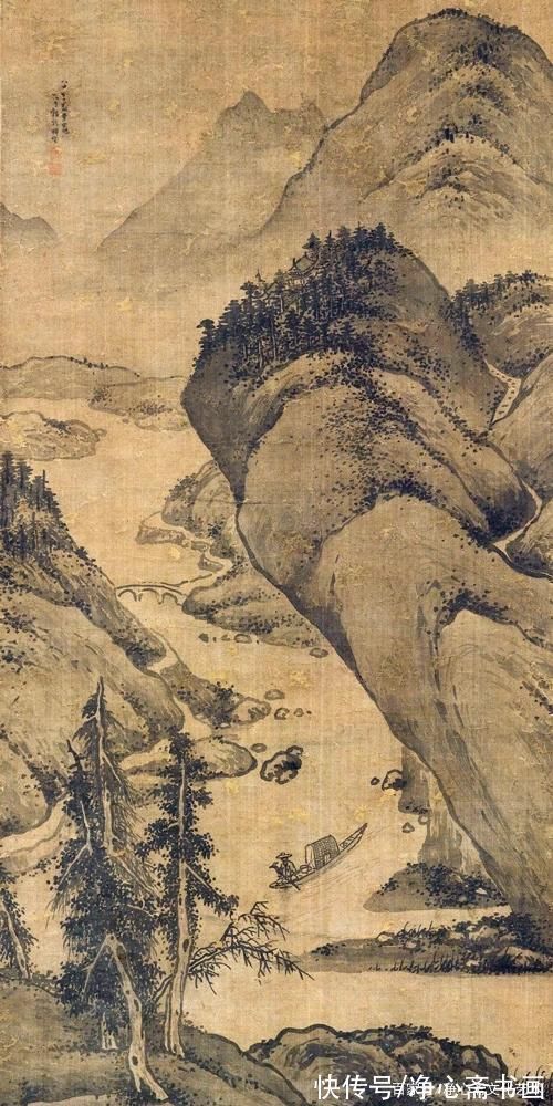 溪山清远@花鸟画确实富有装饰性,但他的山水《溪山清远》更是牛!