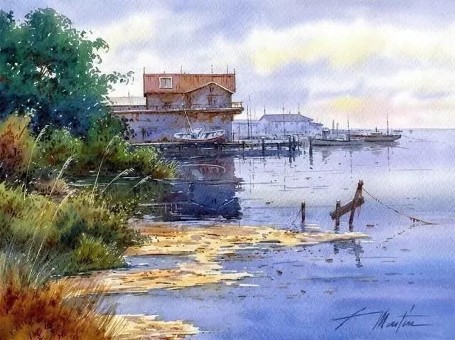 水色|西班牙艺术家的水彩风景画水色交融、生动自然,太迷人了