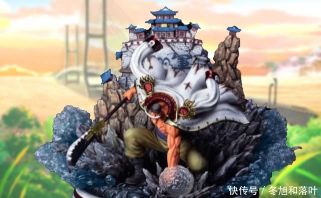 城楼|3000的白胡子手办，震震果实特效显著，身后城楼裂痕清晰