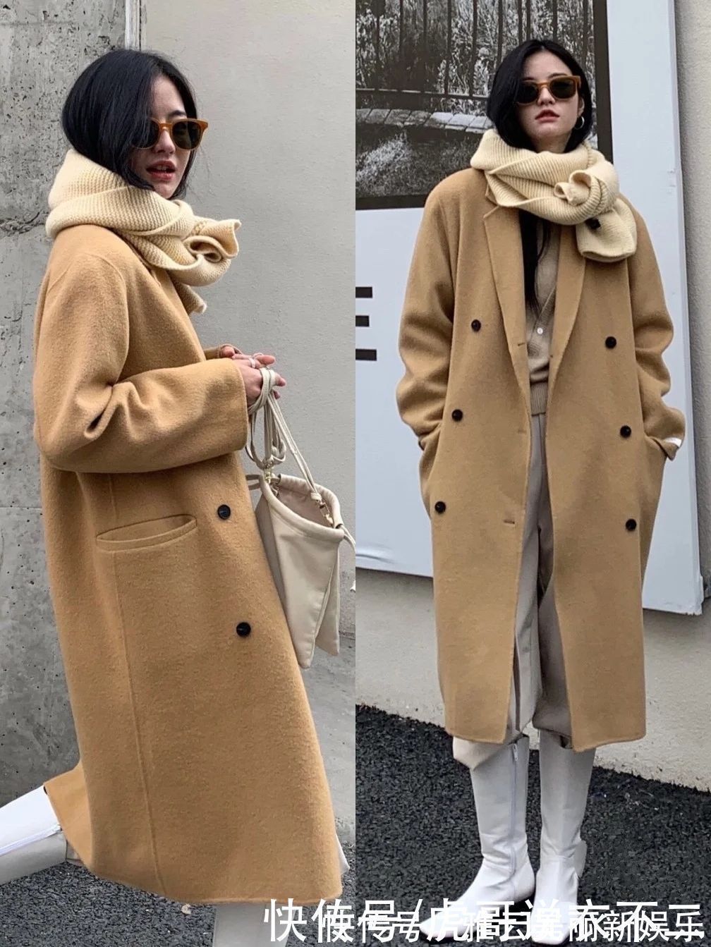 卫衣 大衣在配不在多,学韩国博主一衣多穿,一件黑大衣一周穿搭不重复